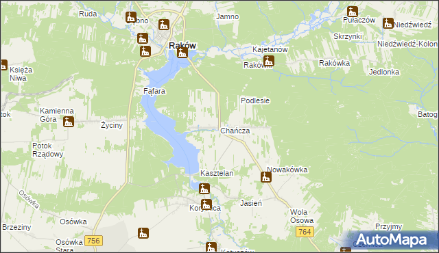 mapa Chańcza, Chańcza na mapie Targeo