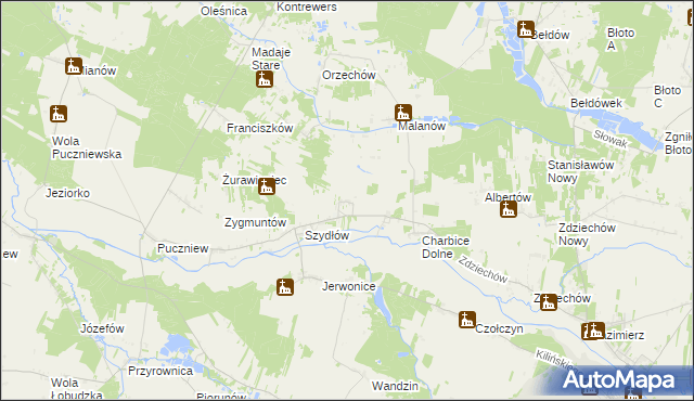 mapa Charbice Górne, Charbice Górne na mapie Targeo