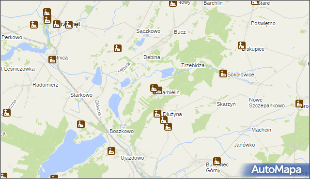 mapa Charbielin gmina Włoszakowice, Charbielin gmina Włoszakowice na mapie Targeo