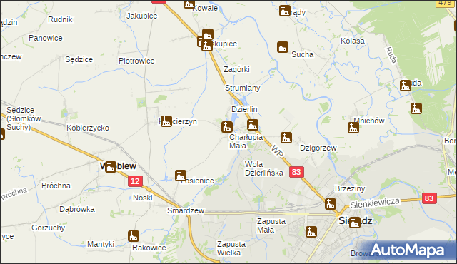 mapa Charłupia Mała, Charłupia Mała na mapie Targeo