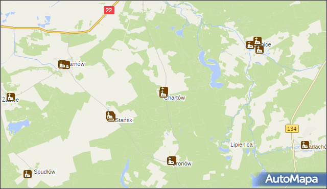 mapa Chartów, Chartów na mapie Targeo