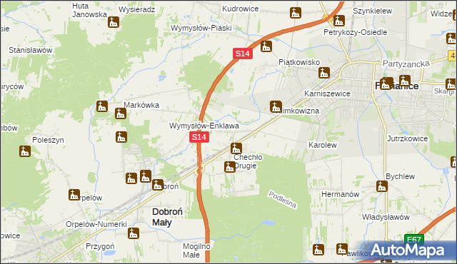 mapa Chechło Pierwsze, Chechło Pierwsze na mapie Targeo