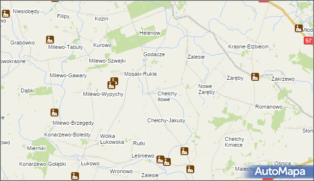 mapa Chełchy Iłowe, Chełchy Iłowe na mapie Targeo