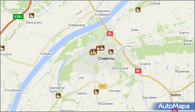 mapa Chełmno, Chełmno na mapie Targeo