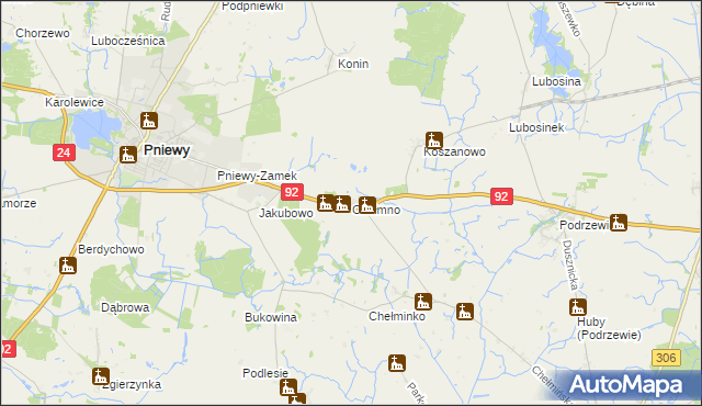 mapa Chełmno gmina Pniewy, Chełmno gmina Pniewy na mapie Targeo