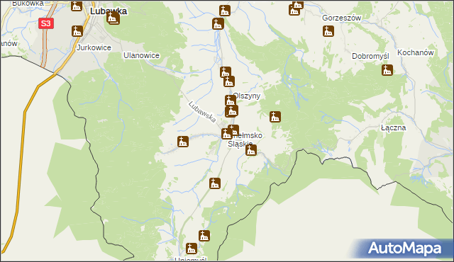 mapa Chełmsko Śląskie, Chełmsko Śląskie na mapie Targeo