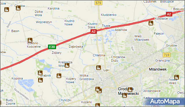 mapa Chlebnia, Chlebnia na mapie Targeo