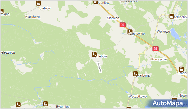 mapa Chlebów gmina Maszewo, Chlebów gmina Maszewo na mapie Targeo