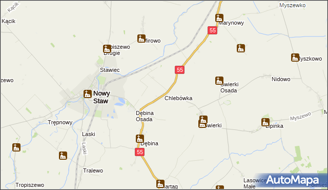 mapa Chlebówka, Chlebówka na mapie Targeo