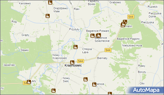 mapa Chłopia Łąka, Chłopia Łąka na mapie Targeo