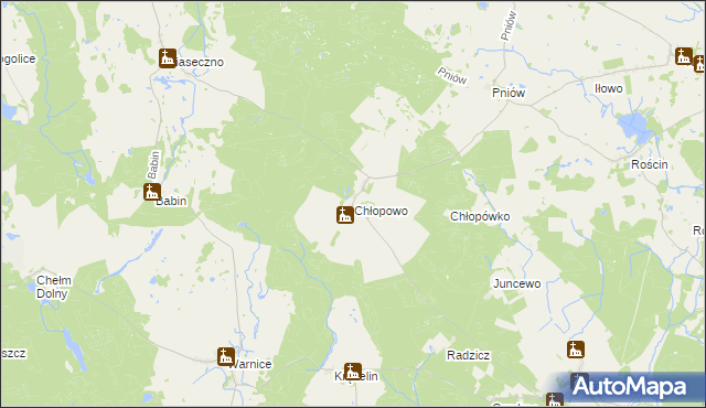 mapa Chłopowo gmina Myślibórz, Chłopowo gmina Myślibórz na mapie Targeo