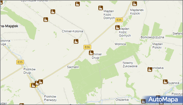 mapa Chmiel Drugi, Chmiel Drugi na mapie Targeo