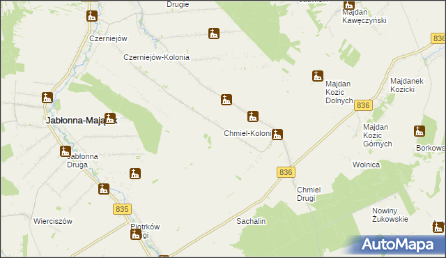 mapa Chmiel-Kolonia, Chmiel-Kolonia na mapie Targeo