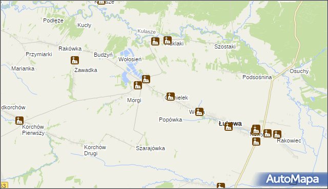 mapa Chmielek, Chmielek na mapie Targeo