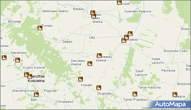 mapa Chmielewo Wielkie, Chmielewo Wielkie na mapie Targeo