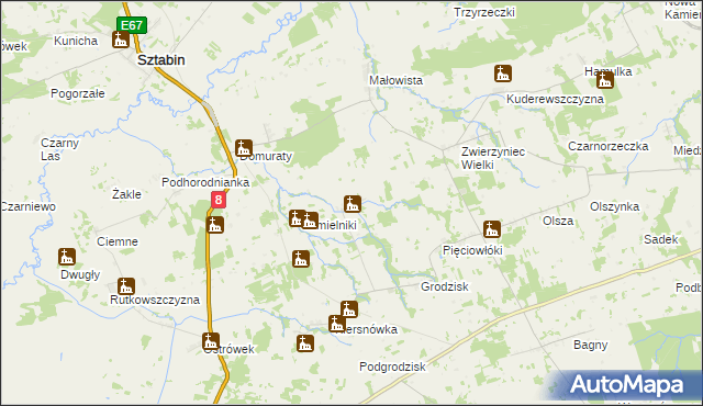 mapa Chmielówka gmina Suchowola, Chmielówka gmina Suchowola na mapie Targeo