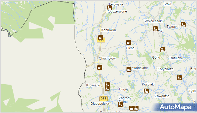 mapa Chochołów gmina Czarny Dunajec, Chochołów gmina Czarny Dunajec na mapie Targeo