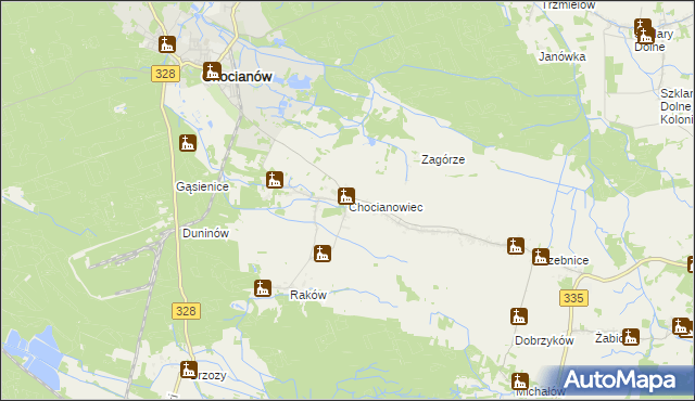 mapa Chocianowiec, Chocianowiec na mapie Targeo