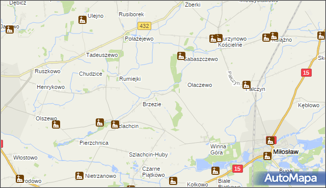 mapa Chocicza gmina Środa Wielkopolska, Chocicza gmina Środa Wielkopolska na mapie Targeo