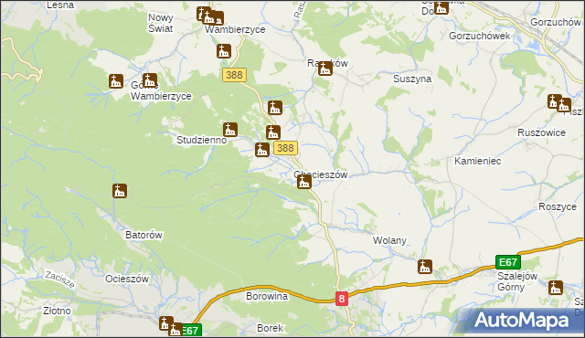 mapa Chocieszów, Chocieszów na mapie Targeo