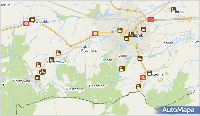 mapa Chocim gmina Prudnik, Chocim gmina Prudnik na mapie Targeo