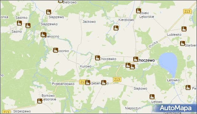 mapa Choczewko, Choczewko na mapie Targeo