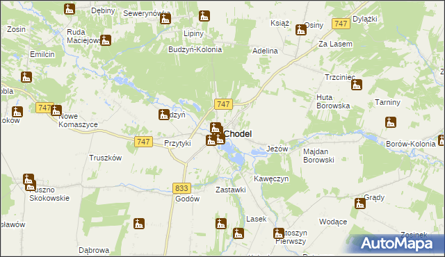 mapa Chodel, Chodel na mapie Targeo