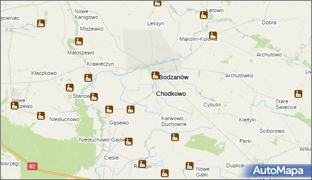 mapa Chodkowo, Chodkowo na mapie Targeo