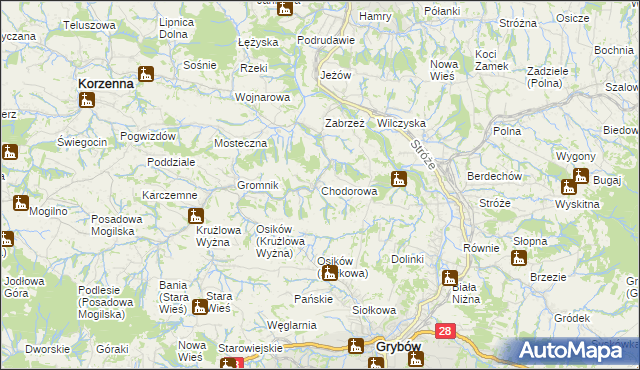 mapa Chodorowa, Chodorowa na mapie Targeo