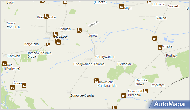 mapa Chodywańce, Chodywańce na mapie Targeo
