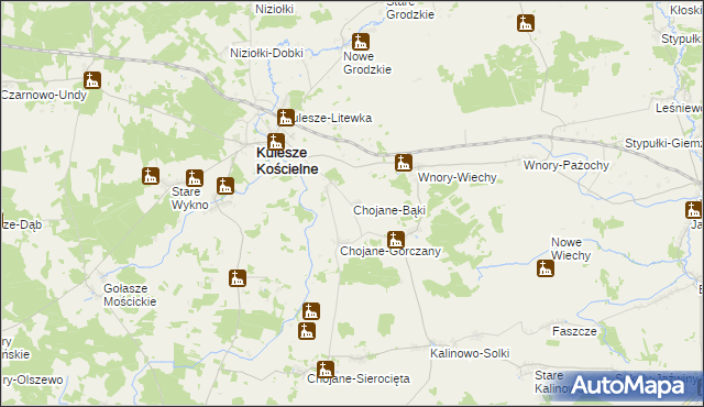 mapa Chojane-Bąki, Chojane-Bąki na mapie Targeo