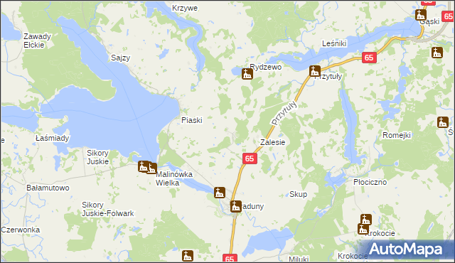 mapa Chojniak gmina Ełk, Chojniak gmina Ełk na mapie Targeo