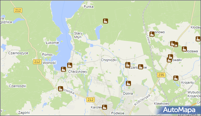 mapa Chojniczki, Chojniczki na mapie Targeo