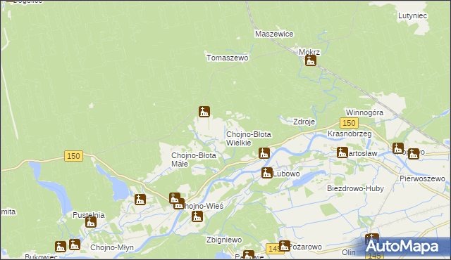 mapa Chojno-Błota Wielkie, Chojno-Błota Wielkie na mapie Targeo