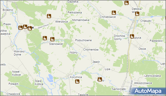 mapa Chomentów, Chomentów na mapie Targeo