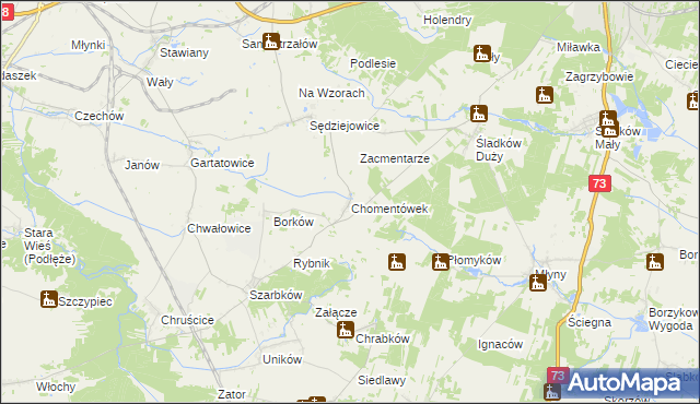 mapa Chomentówek, Chomentówek na mapie Targeo