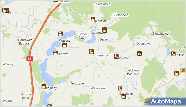 mapa Chomętowo gmina Szubin, Chomętowo gmina Szubin na mapie Targeo