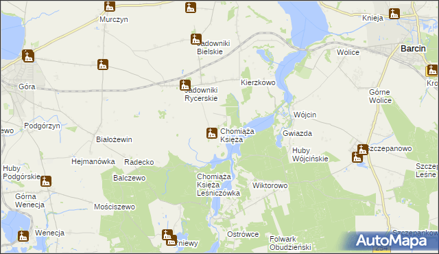 mapa Chomiąża Księża, Chomiąża Księża na mapie Targeo