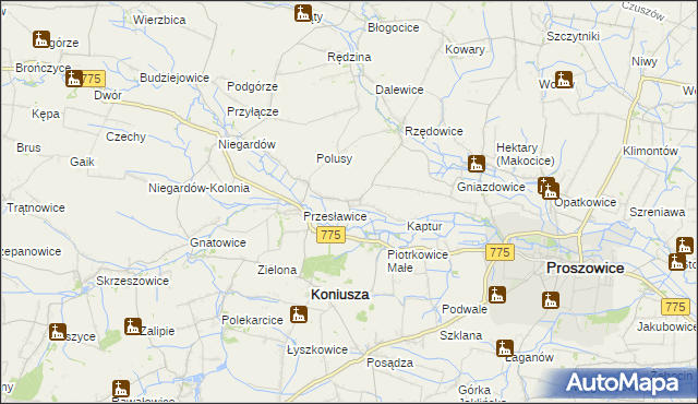 mapa Chorążyce, Chorążyce na mapie Targeo