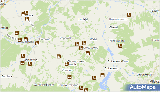 mapa Choroszczewo, Choroszczewo na mapie Targeo