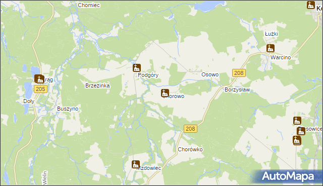 mapa Chorowo, Chorowo na mapie Targeo