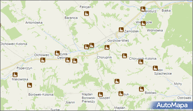 mapa Chorupnik, Chorupnik na mapie Targeo