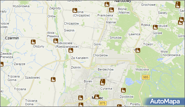 mapa Chorzelów, Chorzelów na mapie Targeo