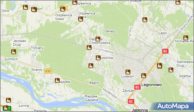 mapa Chotomów, Chotomów na mapie Targeo