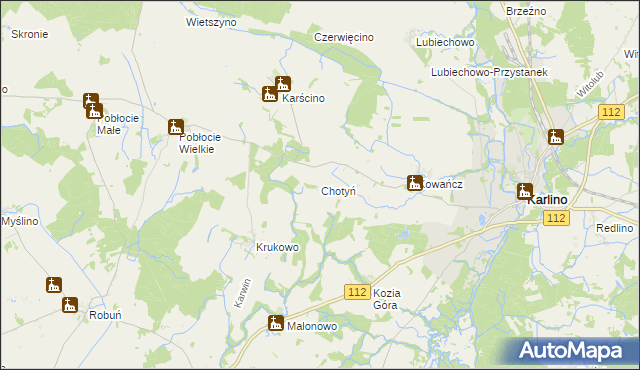 mapa Chotyń, Chotyń na mapie Targeo