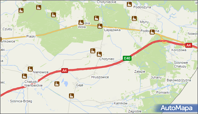 mapa Chotyniec, Chotyniec na mapie Targeo