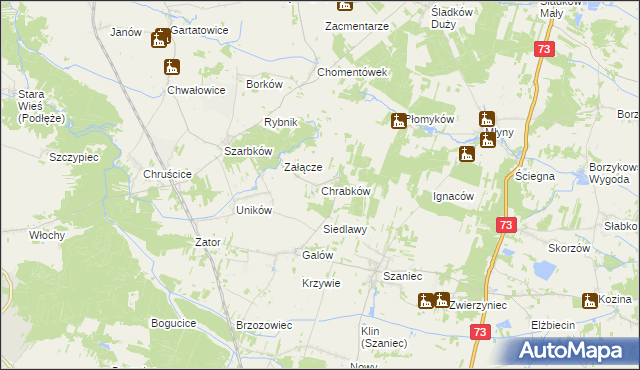 mapa Chrabków, Chrabków na mapie Targeo