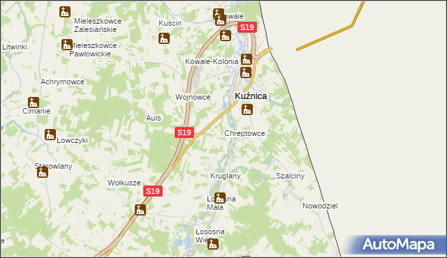 mapa Chreptowce, Chreptowce na mapie Targeo