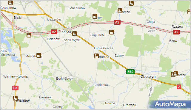 mapa Chromna, Chromna na mapie Targeo
