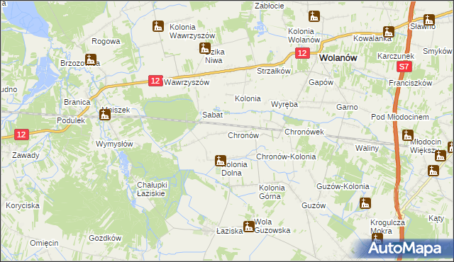 mapa Chronów gmina Orońsko, Chronów gmina Orońsko na mapie Targeo